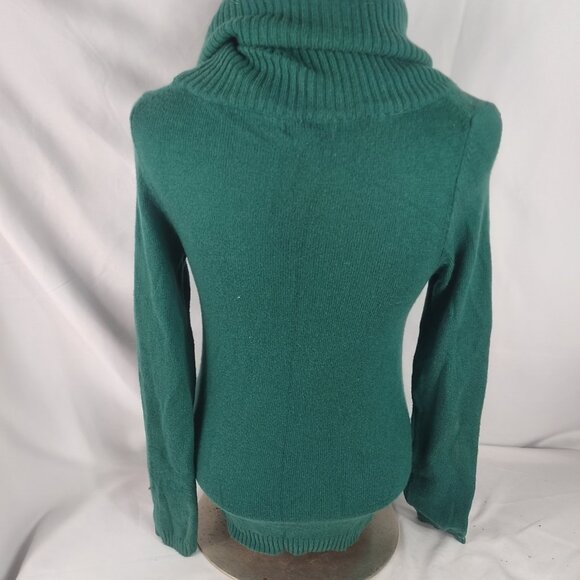 Gap Womens Cowl Neck Sweater Green Long Sleeve Wool Blend Sz Medium - Picture 4 of 5